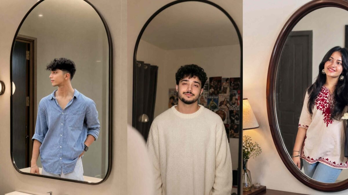 Golden Sunlight Mirror Selfie AI Photo Editing Prompt | Haryana Preset